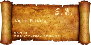 Sághi Mihály névjegykártya