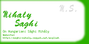 mihaly saghi business card
