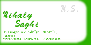 mihaly saghi business card